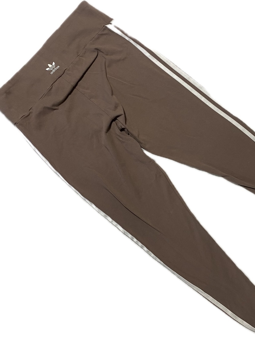 adidas Brown Leggings with White Side Stripes